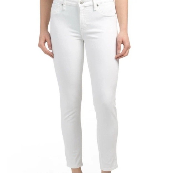Lucky Brand Denim - Lucky Brand Ava Skinny Jeans Pants WHITE Raw Hem Sz 6/26 Ankle Crop Women's EUC‎